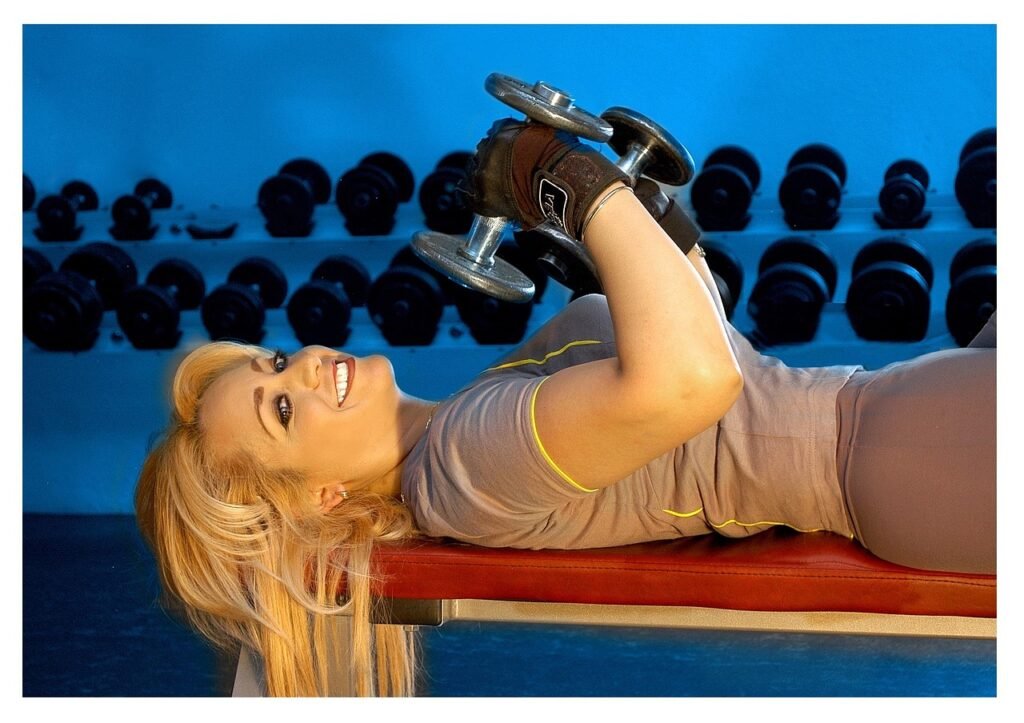 gym, sports, weight training, woman, attractive, hot, athletic, athlete, dumbbell, model, pretty, girl